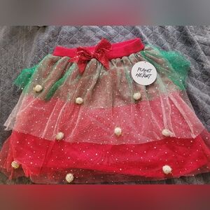 Festive Red and Green Tulle Skirt